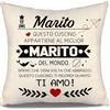 Aosumin Miglior marito del mondo Spero che ogni volta che abbracci questo cuscino ti ricordi quanto ti amo Copricuscino per marito da moglie Compleanno San Valentino Regalo di Natale Regalo di coppia