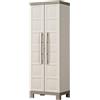 Keter Armadio in resina 2 ante 3 ripiani excellence 65x45x182 cm beige e tortora