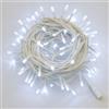 IXTRIMA Catena Luminosa LED, catenaria 10 Metri da esterno, 100 Luci, IP65 Impermeabile e Prolungabile con Effetto Flash, per Natale, Negozi, Balcone (Luce bianca - Flash totale, Cavo bianco)