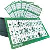 Bashtastic 1008 Cartelle Tombola con Finestrelle - Cartelle Tombola Classica, Cartella Riutilizzabile, Numerate e Tutte Diverse tra Loro per il Gioco Tradizionale e Bingo 90 Palline, Colore Verde