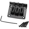 Alnicov Ponte per chitarra elettrica, ponte per chitarra fissa a 3 corde regolabile per chitarra elettrica Cigarbox (nero)