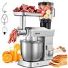 VEVOR Impastatrice Mescolatore per Cucina da 1300 W con Ciotola in Acciaio Inox 4,3 L e Ciotola per Mescolare 1,5 L, Impastatrice con 6 Velocità e Gancio per Impastare, Frusta e Sbattitore