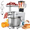 VEVOR Impastatrice Mescolatore per Cucina da 1500 W con Ciotola in Acciaio Inox 6 L e Ciotola per Mescolare 1,5 L, Impastatrice con 6 Velocità e Gancio per Impastare, Frusta e Sbattitore