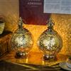 TRIROCKS Set di 2 candelabri elettrici dorati con timer, lanterne decorative vintage in metallo per interni ed esterni per Eid Mubarak
