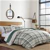 Eddie Bauer Set di biancheria da letto in 100% cotone, morbido e accogliente, di alta qualità, con federa abbinata, 2 pezzi, colore verde, per letto matrimoniale