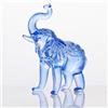 Arikyrist Statuetta a forma di elefante in cristallo, statuetta in vetro, da collezione, decorazione da tavolo con baule (blu)