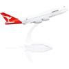 QIYUMOKE Boeing 747 Qantas 1/400 Modello di Aeroplano in Metallo Pressofuso con Supporto Display in Lega Modello in Scala da Collezione per Regalo per Gli Appassionati di Aviazione