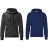 Fruit of the Loom - Set di 2 felpe con cappuccio classiche da uomo, M L XL 2XL 3XL 4XL 5XL, in vari colori & HLKauf-Block, M