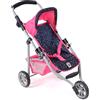 Bayer Chic 2000 - Passeggino per bambole Lola, carrozzina per bambole fino a circa 50 cm di dimensioni, passeggino da jogging, passeggino per bambole, coriandoli rosa