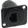 HangTon Confezione da 2 accoppiatori a spina per pannello RJ45 Cat6 Ethernet a prova di acqua, connettore per cavo in linea tipo D, prolunga femmina a femmina, passaggio paratia IP65