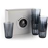 Buddy´s Bar - Set da 6 bicchieri in plastica Tritan di alta qualità, 0,3 litri, senza BPA, effetto cristallo, infrangibili, riutilizzabili e lavabili in lavastoviglie, 300 ml, colore: grigio