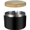 Hanlongyu, Posacenere per sigarette da esterno, con coperchio, in stile moderno, senza fumo, portacenere in plastica con rivestimento interno in acciaio inossidabile, casa, tavolo