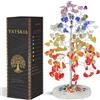YATSKIA Ciondolo a forma di albero della vita, con cristalli e pietre di guarigione Reiki, Feng Shui, Bonsai, buddista, buona fortuna, regali spirituali, casa, ufficio, scrivania, soggiorno