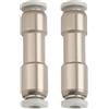 EMSea 2 Pezzi Valvola Di Ritegno Unidirezionale Pneumatica Diametro Interno 4 Mm 9,9x39,2 Mm Connettore Aria Compressa In Ottone Nichelato Per Pompa Compressore Aria Vuoto