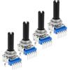 VGOL 4 Pezzi 6 Pin B50K Doppio Potenziometro Verticale A Mezza Maniglia Lunghezza Maniglia 19mm Filettatura 8mm Dado Rondella Accessorio Adatto Per Il Controllo Di Apparecchiature Audio