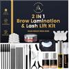 AURAE Laminazione Ciglia Kit Completo, Kit per laminazione sopracciglia, Soluzione 2 in 1, delle Sopracciglia a Casa, Durata 6-8 Settimane, 15 Applicazioni, DIY Lash Lift - ABLK1