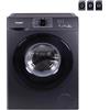 Este Lavatrice Slim 8 Kg Classe energetica A Profondità 45 cm Centrifuga 1200 giri con Funzione Vapore colore Nero - 4022359