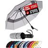 Repel Umbrella Repel Ombrello Pieghevole Antivento - Facile Apertura Automatica - Ombrello Pioggia Compatto e Durevole, Struttura in Fibra di Vetro Resistente, Cupola Impermeabile - Adatto a uno Zaino o a una Borsa