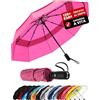 Repel Umbrella Repel Ombrello Pieghevole Antivento - Facile Apertura Automatica - Ombrello Pioggia Compatto e Durevole, Struttura in Fibra di Vetro Resistente, Cupola Impermeabile - Adatto a uno Zaino o a una Borsa