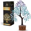 Fashionzaadi - Albero della vita con cristalli di turchese e ametista, regali chakra, decorazione spirituale, decorazione Sagittario, Feng Shui