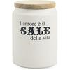 Villa d'Este Home Tivoli Idee Barattolo Sale con Coperchio Bamboo, Bianco