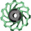 Socobeta Rischio Mountain Bike Deragliatore Posteriore Puleggia 11t Tenditore Tenditore Tenditore Posteriore con Cuscinetto per Bicicletta(Ruota di Guida in Ceramica 11 Denti Verde)
