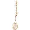 CrownOfRibbons Collana con ciondolo a forma di racchetta da tennis, dettagli in cristallo, tonalità oro, Misura unica, Metallo Cristallo Metallo Cristallo Perle finte, Cristallo