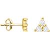SOFIA MILANI - Orecchini da Donna in Argento 925 - Placcati in Oro e con Pietra Zircone - Orecchino a Perno a Triangolo - E1342
