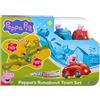 Peppa Pig Whizz-Around Città in movimento - Set di Gioco con Veicoli Motorizzati, Circuito Strada & Binari, Casa Elettronica con Suoni, Auto e Trenino, Accessori, Giocattolo dai 2 Anni in su