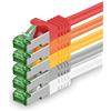 1aTTack.de Cat.7 Cavo di Rete 1,5m - 5 Colori Set 01-5 Pezzi - Ethernet LAN Cat.7 SFTP Spina RJ45 Cat6a 10 Gbit/s Compatibile con Cat5 Cat6 Cat6a Cat8 per Switch Router Modem Patchpanel