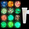 PYEUIFT 12 Pezzi Brillantini Make Up Glitter Viso Unghie Corpo Fluorescente Paillettes Per Glitter Unghie Paillettes Polvere Kit Polvere Glitterata Corpo Viso Occhi Capelli Glitter Per Festival