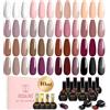 ROSALIND Smalto Semipermanente Unghie 20 Pezzi 10ML Rosa Marrone Rosso