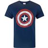 Marvel T-Shirt da Uomo con Scudo di Captain America Blue Large