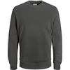 JACK & JONES Jjeholmen - Felpa da Uomo con Collo Rotondo, Grigio (Asfalto/Reg Fit), XXXL