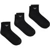 Emporio Armani Calzini alla caviglia da uomo in cotone, confezione da 3 paia, Nero/Nero/Nero, Taglia unica