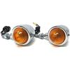Alchemy Parts Indicatori Moto Frecce Classic Retrò Custom Trike Moto - Metallo Cromato