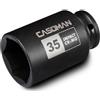 CASOMAN 1/2 Drive x 35 mm Deep 6 PT Impact Socket, CR-MO, 1/2-inch Drive 6 Point Axle Nut Socket for Easy Removal of Axle Shaft Nuts (35MM)