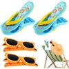 mizikuu Clip per asciugamani da spiaggia, 4 pezzi Forma di Ciabatta Mollette da Bucato Plastica Antivento Portatili Grandi Mollette per Asciugamani, Vestiti, all'aperto, Spiagge, Piscine
