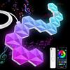 LPDISPLAY 10 confezioni di luci a LED intelligenti esagonali, pannello LED esagonale da 55 mm, luci smart RGB esagonali a parete per gaming, sincronizzazione con musica, timer per decorazione d'interni, stanza