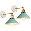 iDEGU 2 Pezzi Lampade da Parete Interno Vintage, 22cm Applique da Parete Retrò Lampadario Plafoniera Orientabile E27 Illuminazione da Parete Moderna per Camera da Letto, Soggiorno, Corridoio (Verde)