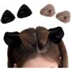 OHEETU 4 fermagli per capelli a forma di orecchie di gatto, in peluche, triangolari, sfocati, per fronte, frangia per capelli, accessori per capelli per Halloween, cosplay, costume da donna