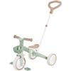 Globber Triciclo Evolutivo per Bambini 3 in 1 Verde Salvia Regolabile Ecologico