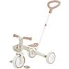 Globber Triciclo Evolutivo per Bambini 3 in 1 Beige Regolabile Ecologico