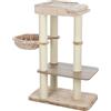 TRIXIE Tiragraffi Sienna - Torre per gatti a più livelli con piattaforme imbottite e tiragraffi completamente rivestiti, 105 cm, grigio talpa, comodo e stabile, 48154