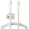 Belkin BoostCharge Pro Flex Cavo intrecciato da USB Type C a USB C, cavo di ricarica rapida PD, certificato USB-IF per iPhone 16/15, Galaxy S24, Pixel, iPad, Nintendo Switch, MacBook, 2 m, bianco