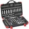 VIGOR Set di chiavi a bussola V2461N | 172 pezzi, con cricchetto reversibile e prolunghe, vari bit e bussole | set completo di chiavi a bussola per l'uso manuale.