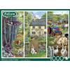 Falcon Jumbo -Falcon de Luxe Woodland Farm, puzzle da 1000 pezzi, illustrazione di Fiona Osbaldstone, pittoresco trittico di animali del bosco, cartone riciclato di alta qualità, finitura simile a un poster,