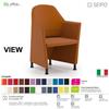 SEIPO VIEW V0060N Poltrona impilabile orizzontalmente base 4 piedini neri Seipo Ecopelle D2 CLASS 1IM