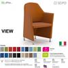 SEIPO VIEW V0060C Poltrona impilabile orizzontalmente base 4 piedini cromati Seipo Tessuto V CLASS 1IM