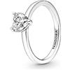 PANDORA Timeless Anello solitario con cuore in argento Sterling con zirconia cubica trasparente, 52